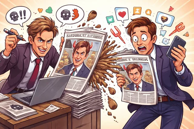 Libel - A written or published false statement that damages someone’s reputation. (लिखित मानहानि; बदनामी)