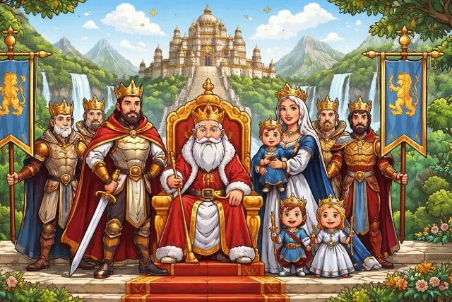 Dynasty - A line of rulers from the same family who inherit power over generations. (राजवंश)