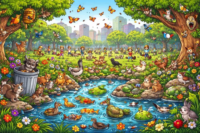 Teeming - Full of or swarming with a large number of things or people.