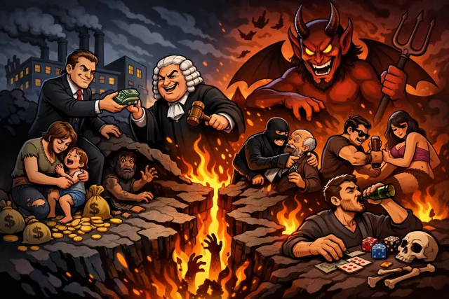 Iniquity - Gross injustice or immoral, wicked behavior.