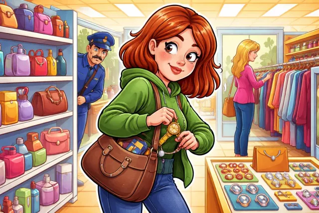 Kleptomania - A mental disorder characterized by a recurrent, irresistible urge to steal items, often without needing them. (चोरी करने की बाध्यकारी प्रवृत्ति)