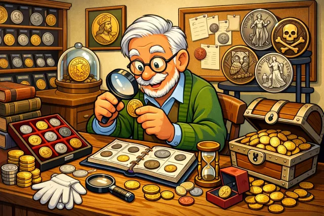 Numismatist - A person who studies or collects coins, currency, and medals. (मुद्राशास्त्र का जानकार/संग्रहकर्ता)