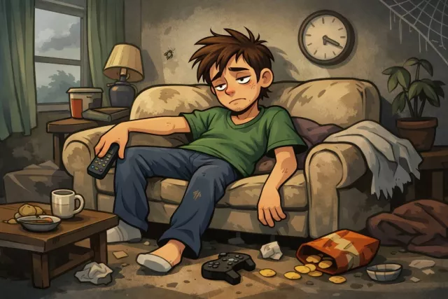 Listless - Lacking energy, enthusiasm, or interest; unwilling to make an effort. (उत्साहहीन)