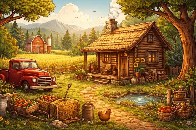 Rustic - Relating to the countryside; simple and rural in nature. (ग्रामीण; देहाती)