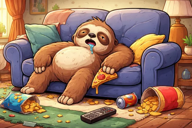 Sluggish - Slow-moving or inactive; lacking energy. (सुस्त)