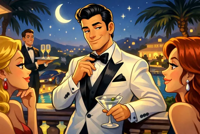 Suave - Polite, smooth, and confident in manner.