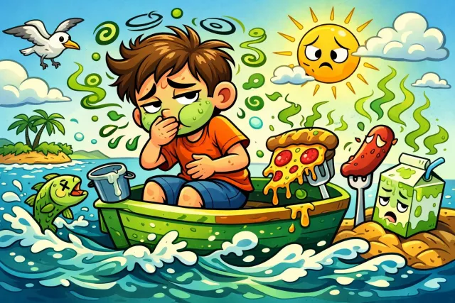Queasy - Feeling nauseous; slightly sick in the stomach; uneasy.