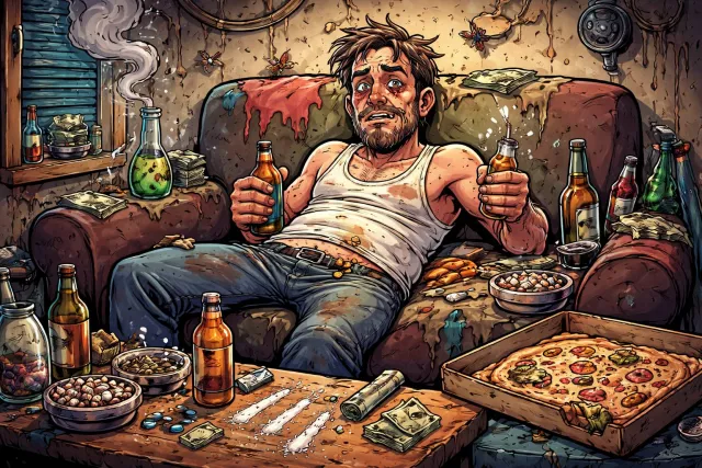 Degenerate - Decline or deteriorate in quality, morals, or condition.