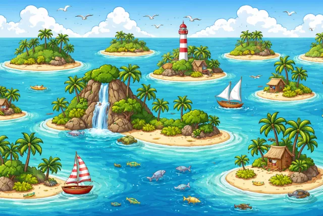 Archipelago - A group or chain of islands.