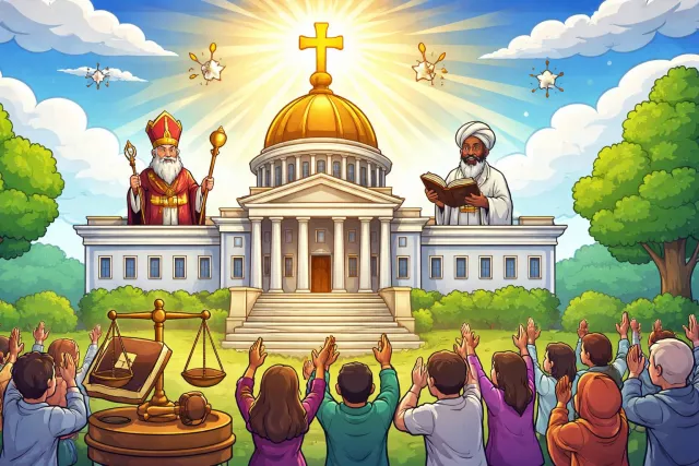 Theocracy - A system of government in which religious leaders rule in the name of God.