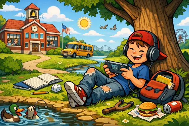 Truant - A student who stays away from school without permission; absent without permission.