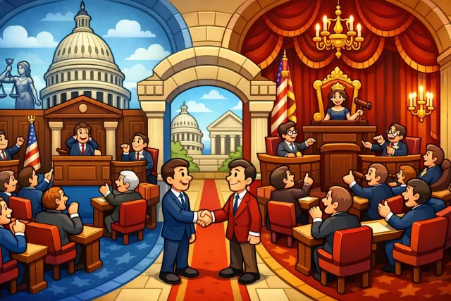 Bicameral - Having two separate chambers or houses, especially in a legislature.