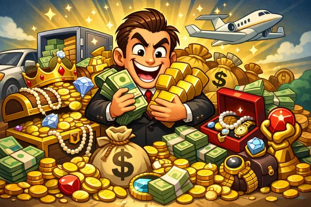 Acquisitive - Eager to acquire and possess things, especially wealth or property.