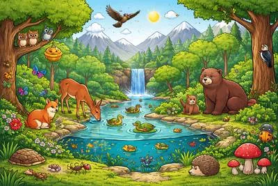 Ecosystem - A biological community of interacting organisms and their physical environment.