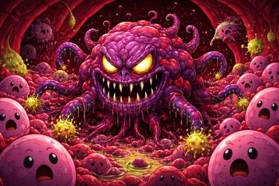 Malignant - Very harmful or dangerous; showing a strong wish to harm someone.