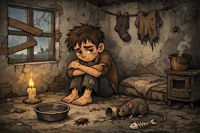 Privation - A state of lacking basic necessities or comforts of life.
