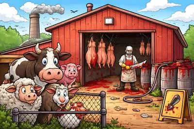 Abattoir - A place where animals are slaughtered for meat.