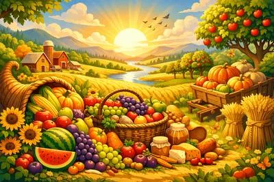 Bountiful - Large in quantity; abundant and generous.