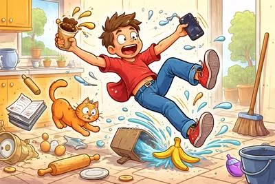 Clumsy - Awkward in movement or handling things; not skillful.