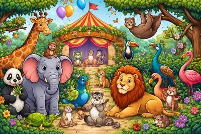 Menagerie - A collection of wild animals kept in captivity for exhibition.