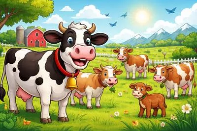 Bovine - Relating to cattle, especially cows; also used to describe a dull or slow expression.