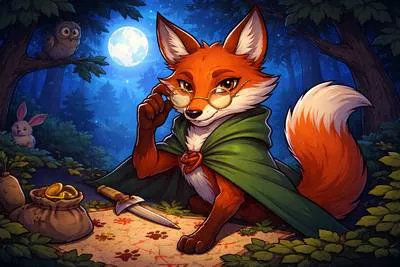 Vulpine - Resembling a fox, especially in being clever, crafty, or sly. (लोमड़ी जैसा; धूर्त)