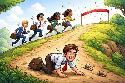 Laggard - A person who makes slow progress and falls behind others; slow to respond or develop. (पिछड़ने वाला)