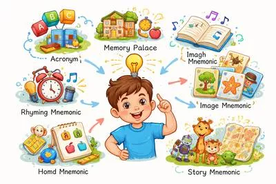 Mnemonic - A device, pattern, or technique used to help remember something; aiding memory. (स्मरण-सहायक)