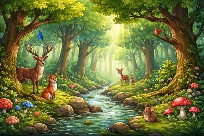 Sylvan - Related to woods, forests, or trees; pleasantly rural or forest-like.