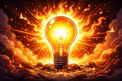 Incandescent - Emitting light as a result of being heated; also used for someone or something showing strong brilliance or intense emotion.