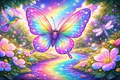 Iridescent - Showing luminous colors that seem to change when seen from different angles.