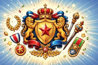 Insignia - A badge, mark, or symbol that shows rank, office, membership, or authority.