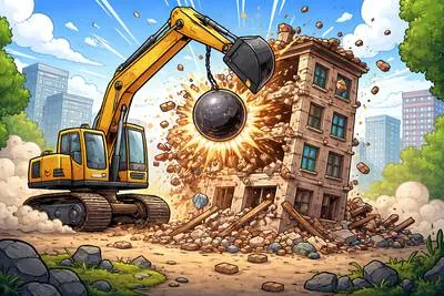 Demolish - Pull or knock down a building or structure; completely destroy.