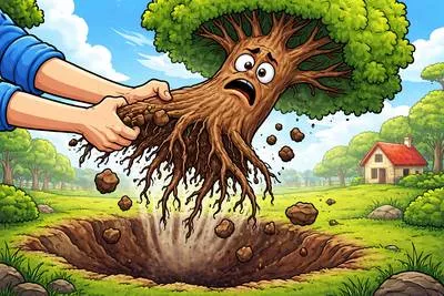 Deracinate - Uproot or remove from a natural place, environment, or culture.