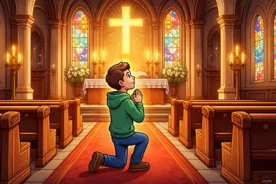 Genuflect - Bend one or both knees to the ground as a sign of worship, respect, or submission. (घुटने टेकना)