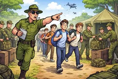 Conscript - Enlist a person compulsorily for military or national service. (अनिवार्य रूप से सेना या राष्ट्रीय सेवा में भर्ती करना)