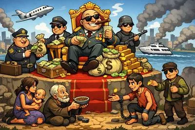 Kleptocracy - A government or state in which those in power exploit national resources and steal for personal gain. (भ्रष्ट लूटतंत्र)
