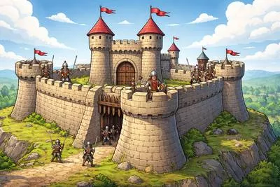 Rampart - A defensive wall or embankment built around a place for protection.