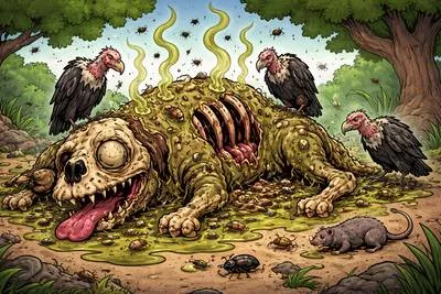 Putrefy - Decay or rot and produce a foul smell.