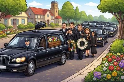 Cortege - A solemn procession, especially one for a funeral.
