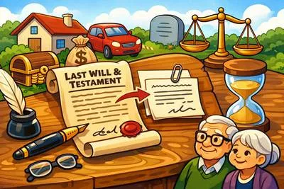 Codicil - An addition or supplement that explains, modifies, or revokes a will or document. (वसीयत में परिशिष्ट)