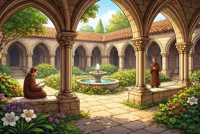 Cloister - Seclude or shut up in, or as in, a convent or monastery.