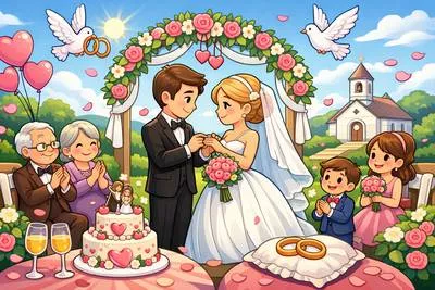 Nuptial - Relating to marriage or a wedding. (विवाह संबंधी)