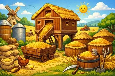 Granary - A storehouse for threshed grain.