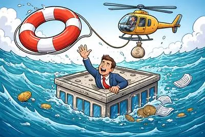 Bailout - Financial help given to a person, company, or country in difficulty. (वित्तीय सहायता)