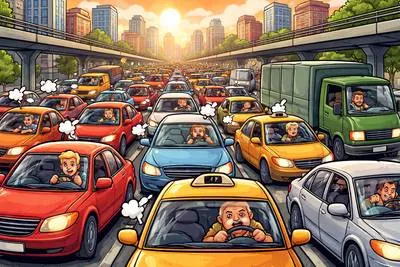 Gridlock - A situation in which no progress can be made because of disagreement or obstruction, or when roads are so blocked that traffic cannot move. (गतिरोध)