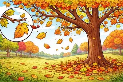 Abscission - The natural separation or dropping off of a part of a plant, such as a leaf, flower, or fruit. (विच्छेदन / झड़ना)