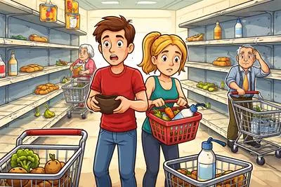 Scarcity - The state of being in short supply; shortage of something. (कमी)