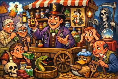 Quackery - False or dishonest medical practice or claims; fraud in medicine.