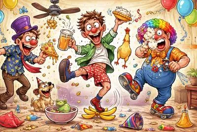 Buffoonery - Foolish or silly behaviour meant to amuse others.
